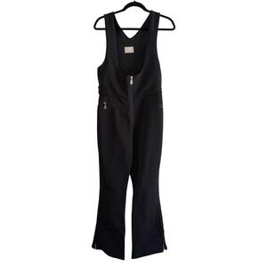 Bogner Tank Style Black Ski Snowboard Bib Women 12 Made in USA Wool Blend